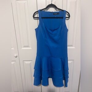 Lauren Ralph Lauren Tiered Dress Electric Blue Size 12